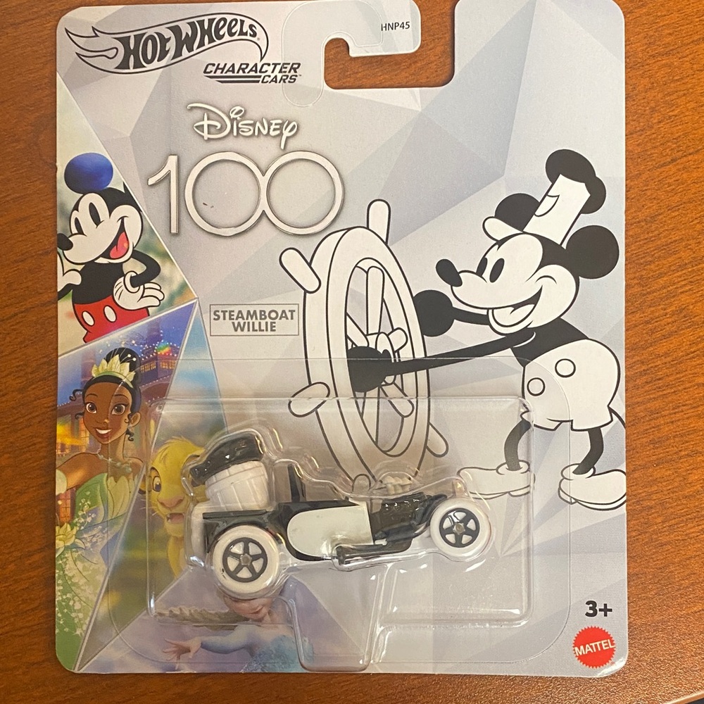 Hot Wheels Disney Steamboat Willie Character Car - Black and White